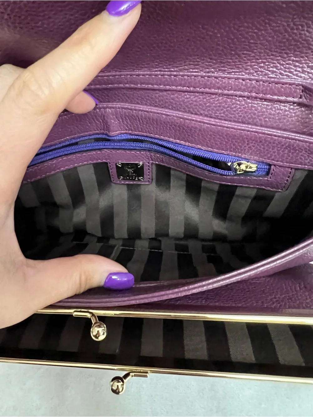 AUTH MCM PURPLE SHOULDER BAG